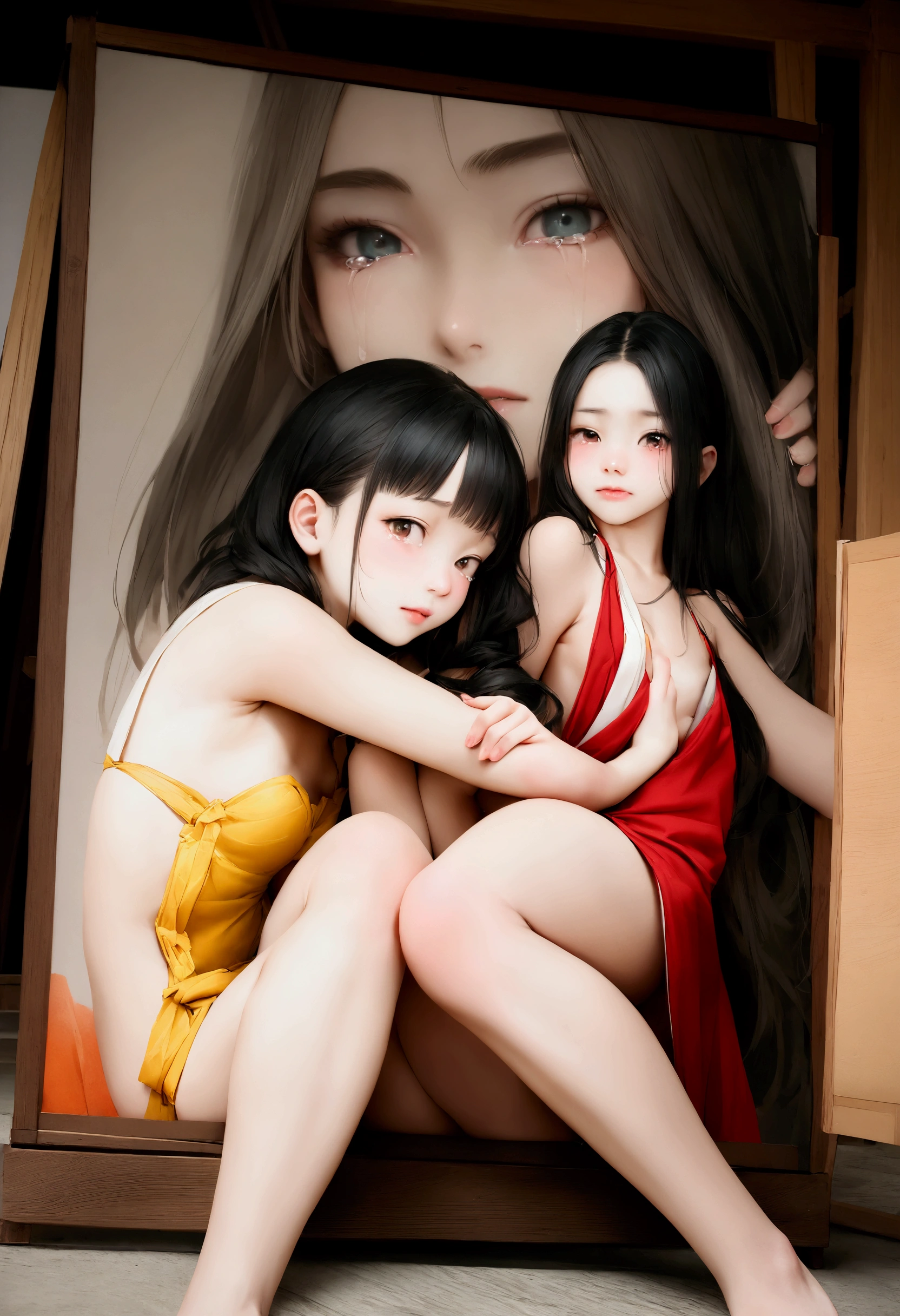 whole body,High resolution,Super detailed,Intricate details,Beautiful Faces,12 years old,girl,Crime Slender,colorful,reality,Real,Hola,Perfect Face, Perfect hands, Perfect Legs,Small breasts,front,Both knees,Leg spread,tears,Looking into the camera,sexy,Japanese,secret,Raw photo,Girl,canvas, Oil, Genuineistic, reality主義者 ,Genuine,was locked up