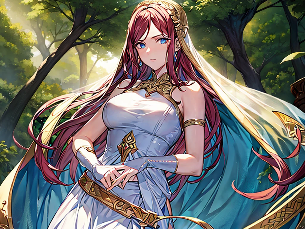 creer moi un personnage féminin ressemblant à malenia de elden ring