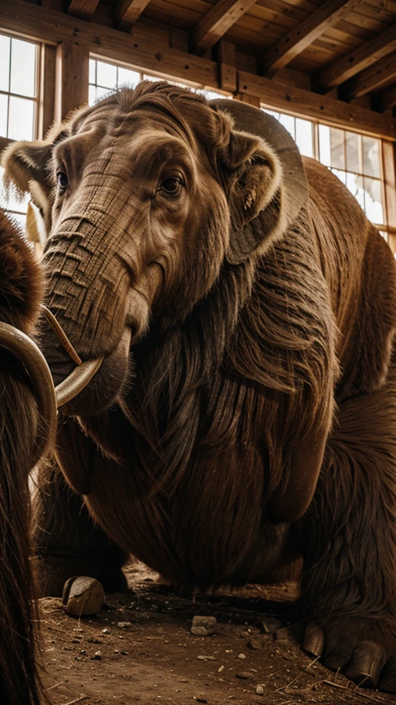 Detailed shots of the mammoth's preserved features.
