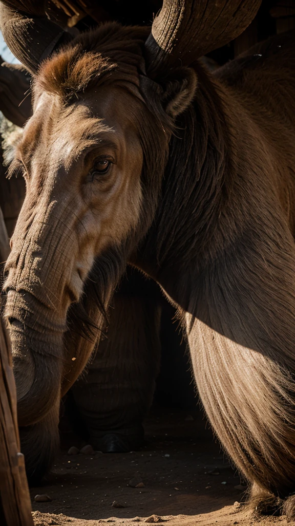 Detailed shots of the mammoth's preserved features.