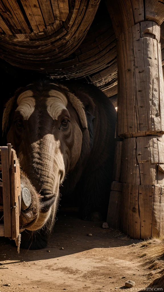 Detailed shots of the mammoth's preserved features.