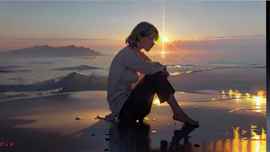 (RAW photo, best quality), (realistic, photo-realistic:1.3), extremely delicate and beautiful, Amazing, finely detail, masterpiece, ultra-detailed, highres,(best illustration), (best shadow),intricate,
A (sad:1.4) girl sit on the top of building,cloud,mist,fogy,
sharp focus, volumetric fog, 8k UHD, DSLR, high quality, (film grain:1.4), Fujifilm XT3,((entoptic patterns,multi-dimensional,multicolored)),