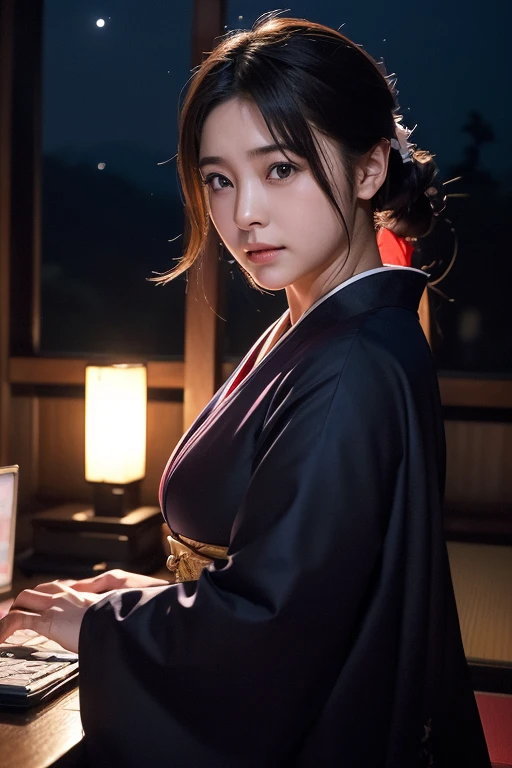 Urzan-6500-v1.1, (RAW Photos:1.2), (Realistic:1.4), (きれいな日本人woman:1.5), (Japanese actress,), (Beauty:1.3), ((night:1.5)), It&#39;s dark all around, ((womanの周りは暗くwomanに照明を当てて)), smile:1.2, (((masterpiece))), ((Highest quality)), ((Complex and detailed)), ((Surreal)), An absurd solution, 24-years-old, woman, perspective, Very detailed, shape, One Girl, (Large Breasts:1.4, (Big Ass:1.4), Toned body, Small waist, Beautiful details, Long Hair, Brown eyes, (Shot in the streets of New York:1.2), (Japanese actress:1.3), (Wearing a sparkling red bodycon dress), (Clothing that emphasizes the lines of the body), Length is below the knee, Emphasise the cleavage, (Bring your cleavage closer:1.3), (Show your cleavage to the camera:1.5), (Body and face facing the camera:1.4), (Body and face facing forward), Body and face facing the camera, Body facing the camera, Slightly brown hair, (long hair), Detailed Background, Perfect Eyes, Captivating eyes, Shoot from the front,