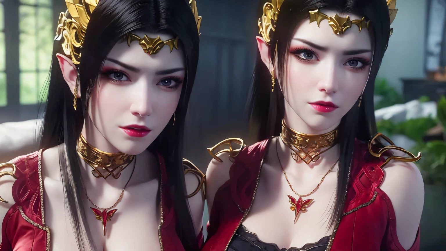 (lifelike, high - resolution:1.3), 1 girl with a perfect body, Super fine face and eyes,slong hair, big boob,Expose cleavage5)), lightning, hyper-realistic graphics, most realistic graphics, 1 girl, alone, solo, Extremely sharp, surreal image.