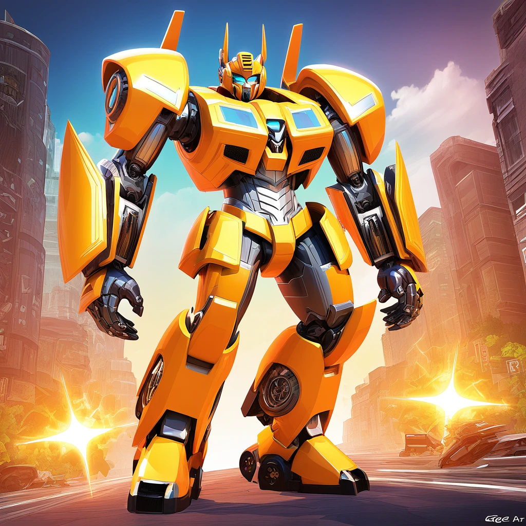 transformer glamour  in game cg art style