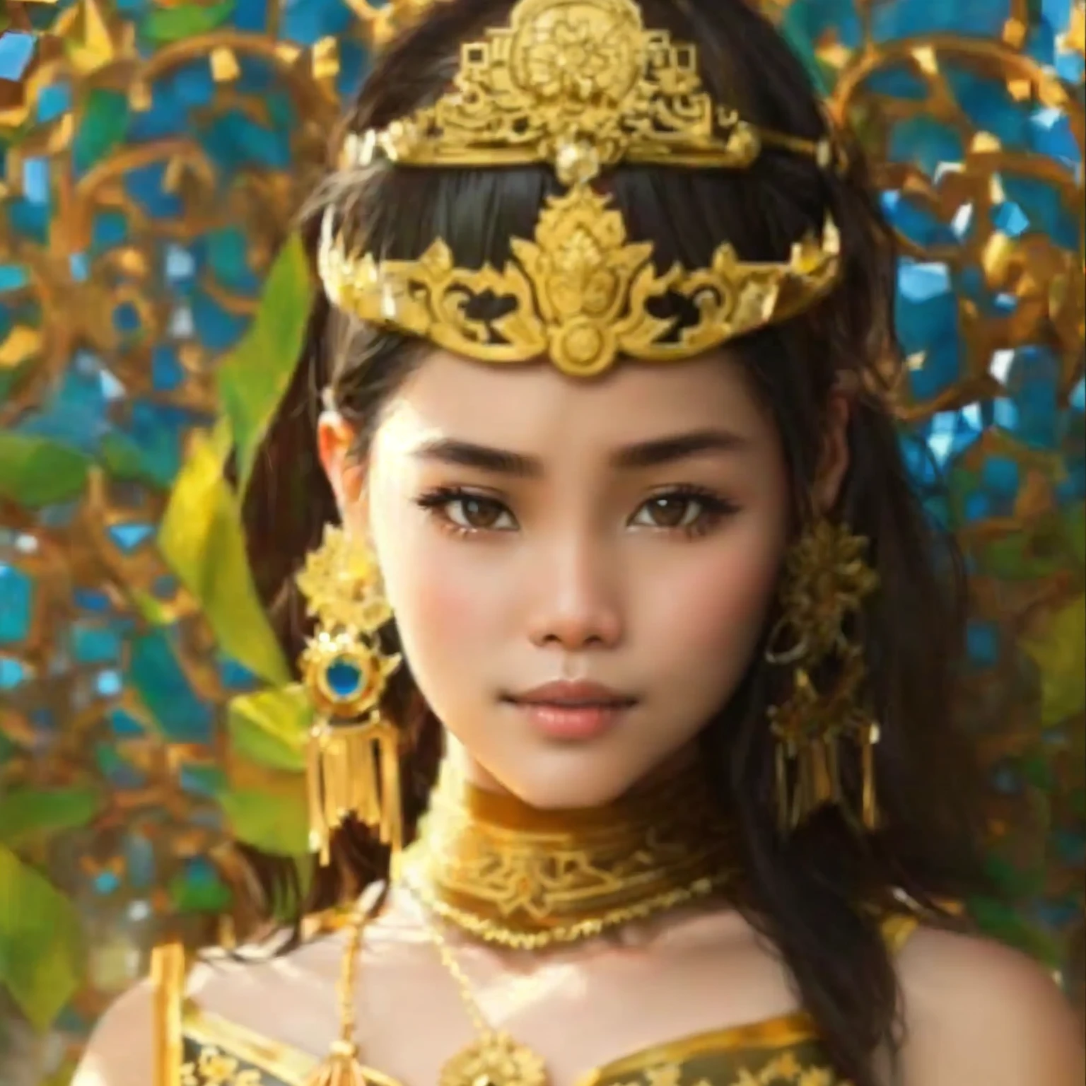 Beautiful 21 year old Indonesian girl wearing traditional clothes from West Java, Sunda region