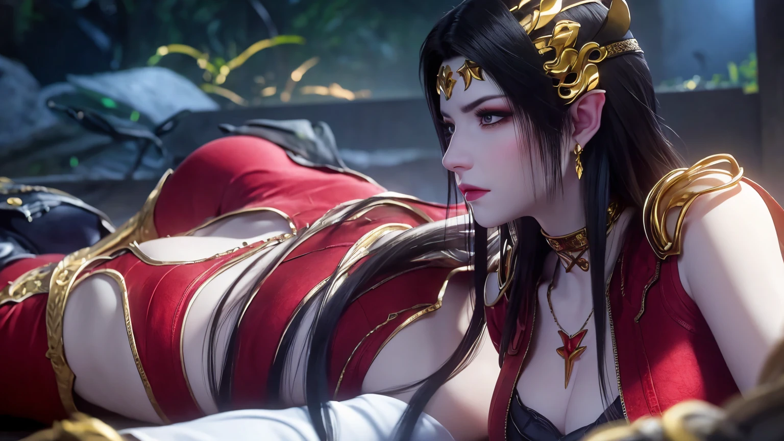 (lifelike, high - resolution:1.3), 1 girl with a perfect body, Super fine face and eyes,slong hair, Tank top of random colors:1.2, short jeans, big boob,Expose cleavage5)), aurora, lightning, hyper-realistic graphics, most realistic graphics, 1 girl, alone, solo, Extremely sharp, surreal image, (((frontal portrait: 1)))."