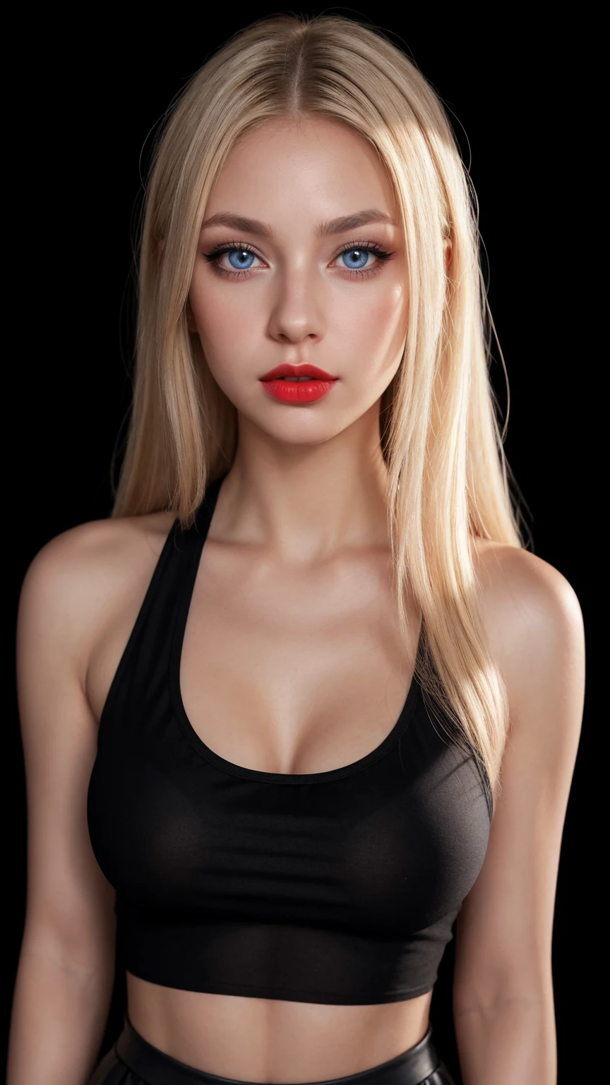 full body Esbian、The left hand is visible along the body、Naturally right hand、extremly tiny bikini、Red Lace Fabric Bikini、white hair、Leather fabric、abdominals