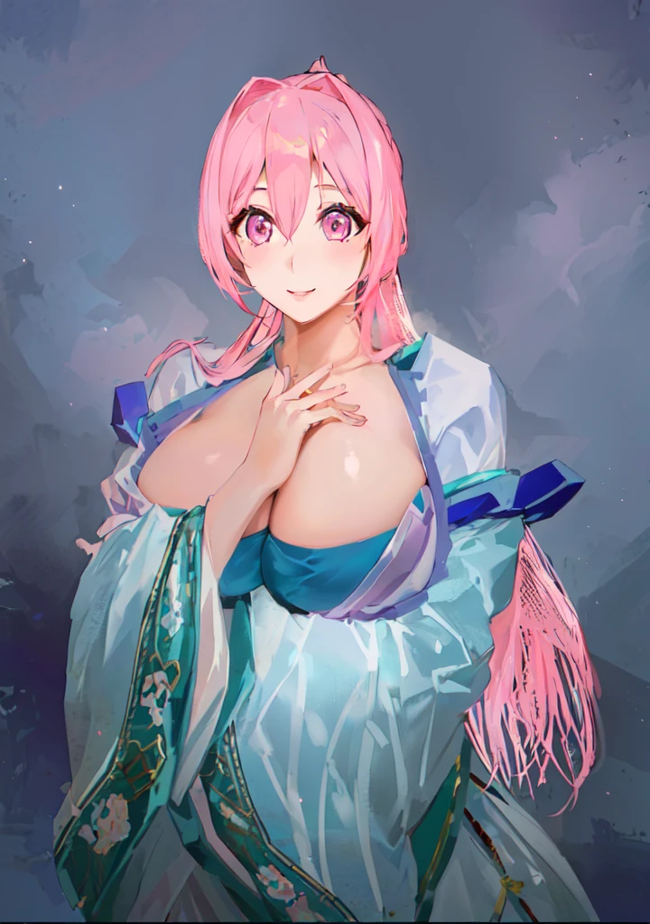 Pink Hair、Anime Girl,Pink eyes, Produced in collaboration with Anime Painter Studio, In the anime painter studio, , Sonison,超级Sonison,Celluloid,Three Kingdoms,Chinese style,antiquity,Hanfu,,Huge Breasts,Good shape,Pink ponytail,Pink long hair,Costume,包不住的Huge Breasts,Cute girl,Noble,Pink long hair,Smile,Satomi light diamond,Blazing Horse,Makeup on the lips,Light pink lips,Sexy lips,sonic,honoka,huge ,big boods