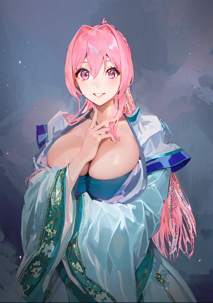 Pink Hair、Anime Girl,Pink eyes, Produced in collaboration with Anime Painter Studio, In the anime painter studio, , Sonison,超级Sonison,Celluloid,Three Kingdoms,Chinese style,antiquity,Hanfu,,Huge Breasts,Good shape,Pink ponytail,Pink long hair,Costume,包不住的Huge Breasts,Cute girl,Noble,Pink long hair,Smile,Satomi light diamond,Blazing Horse,Makeup on the lips,Light pink lips,Sexy lips,sonic,honoka,huge ,big boods