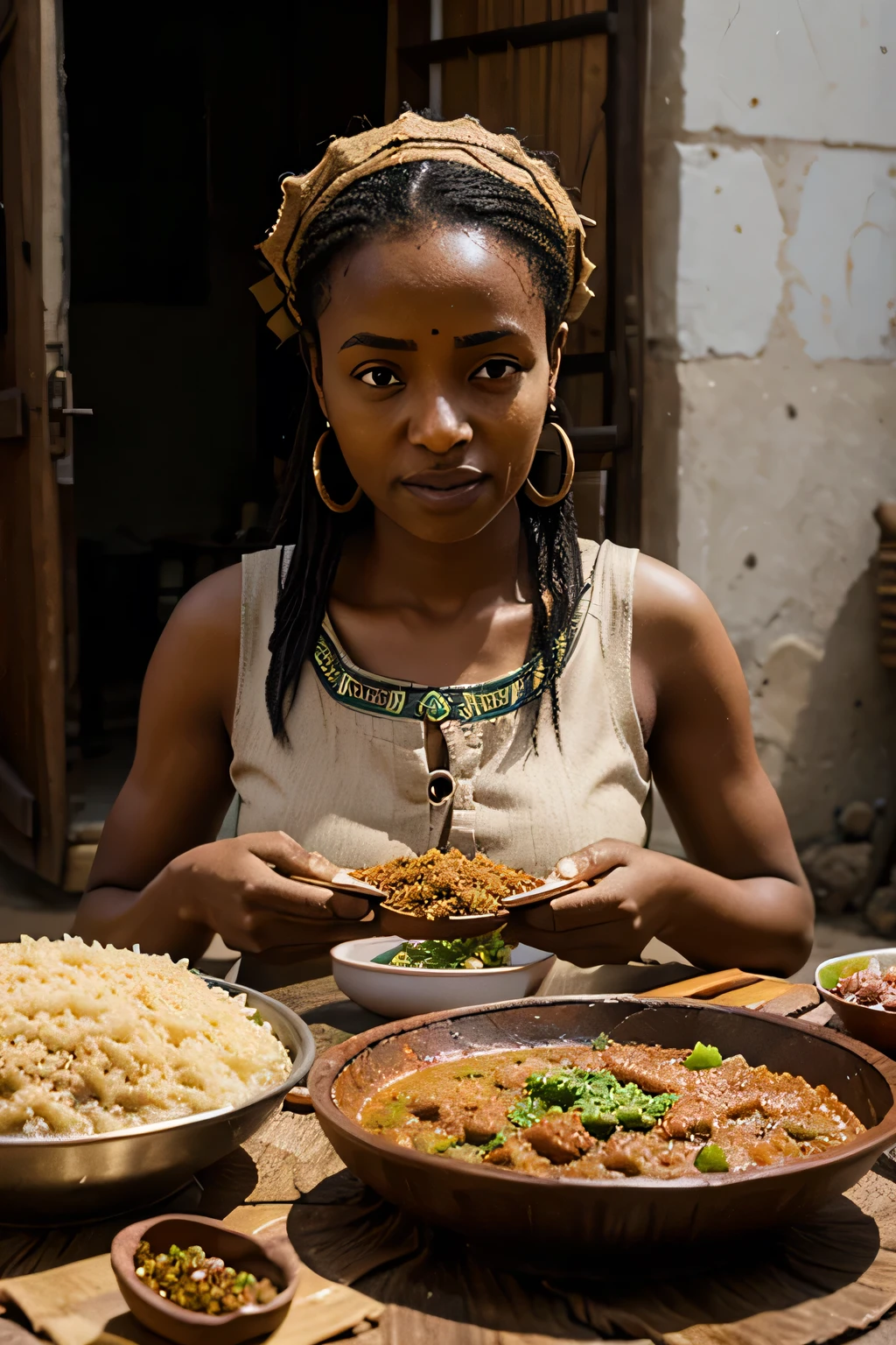 Ethiopian Traditional Food eating Amercan people