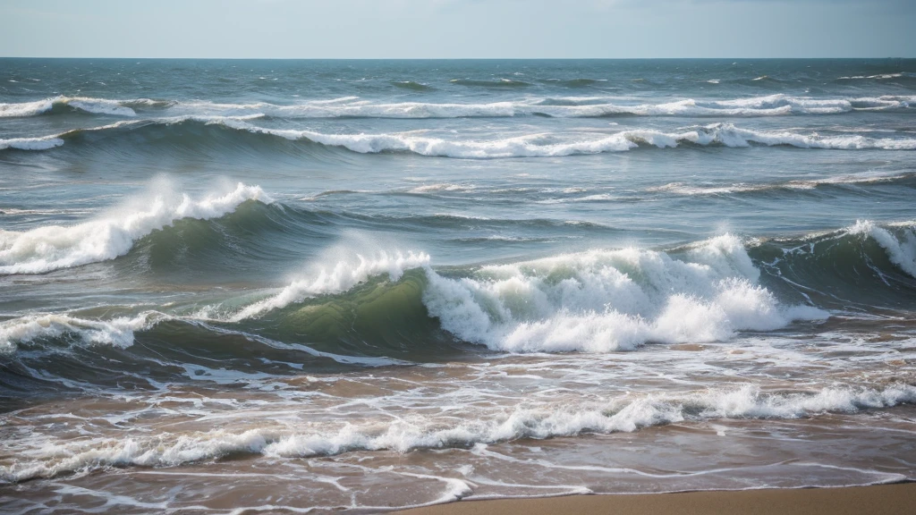 Waves of water of the river and the sea meet each other during high tide and low tide.