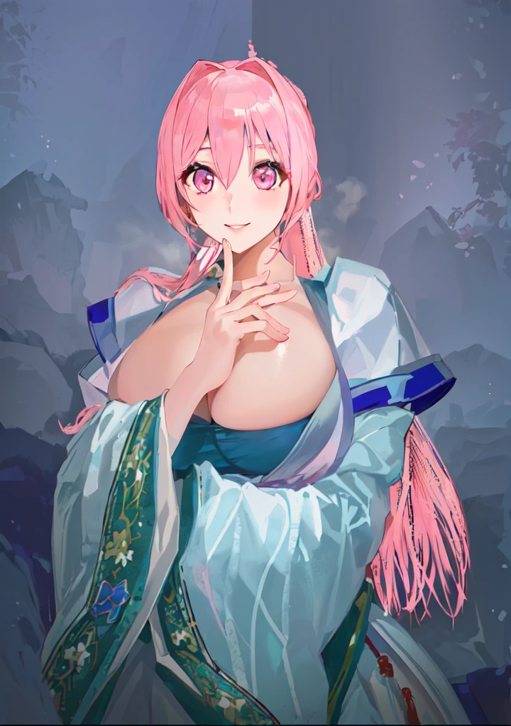 Pink Hair、Anime Girl,Pink eyes, Produced in collaboration with Anime Painter Studio, In the anime painter studio, , Sonison,超级Sonison,Celluloid,Three Kingdoms,Chinese style,antiquity,Hanfu,,Huge Breasts,Good shape,Pink ponytail,Pink long hair,Costume,包不住的Huge Breasts,Cute girl,Noble,Pink long hair,Smile,Satomi light diamond,Blazing Horse,Makeup on the lips,Light pink lips,Sexy lips,sonic,honoka,huge ,big boods