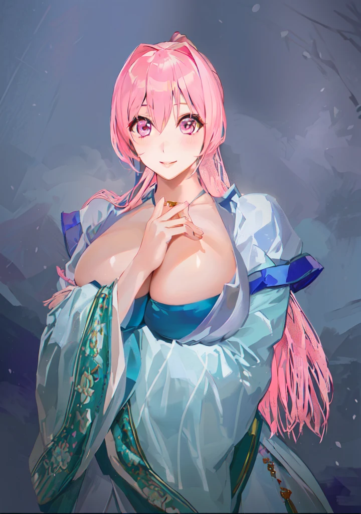 Pink Hair、Anime Girl,Pink eyes, Produced in collaboration with Anime Painter Studio, In the anime painter studio, , Sonison,超级Sonison,Celluloid,Three Kingdoms,Chinese style,antiquity,Hanfu,,Huge Breasts,Good shape,Pink ponytail,Pink long hair,Costume,包不住的Huge Breasts,Cute girl,Noble,Pink long hair,Smile,Satomi light diamond,Blazing Horse,Makeup on the lips,Light pink lips,Sexy lips,sonic,honoka,huge ,big boods