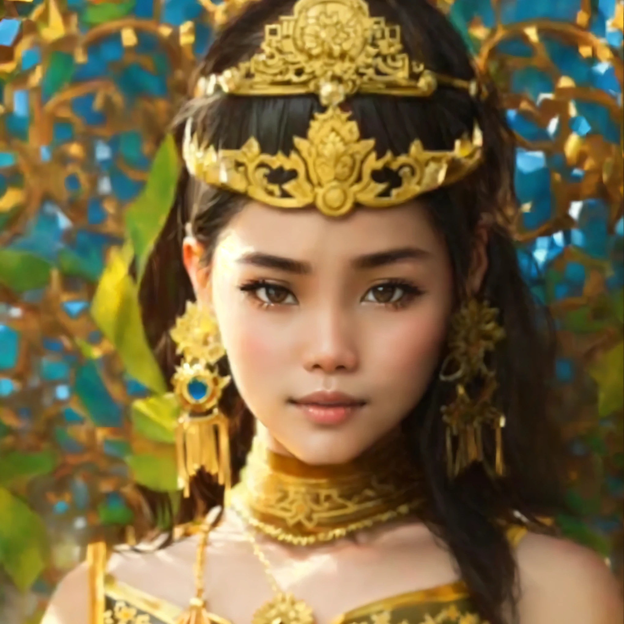 Beautiful 21 year old Indonesian girl wearing traditional clothes from West Java, Sunda region