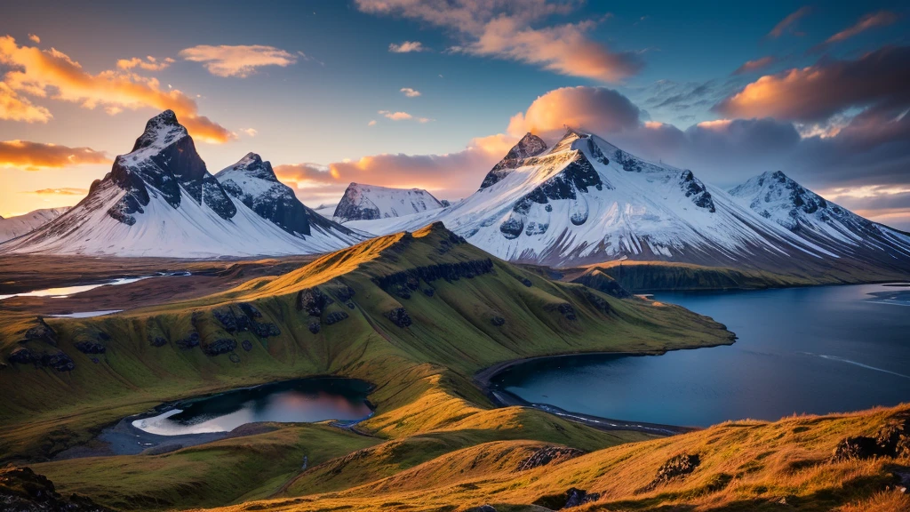 Vestrahorn mountaine on Stokksnes cape in Iceland during sunset. Amazing Iceland nature seascape. popular tourist attraction.