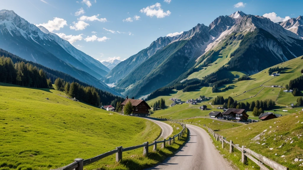 Scenic mountain nature along the Gerlos Alpine Road, Austria