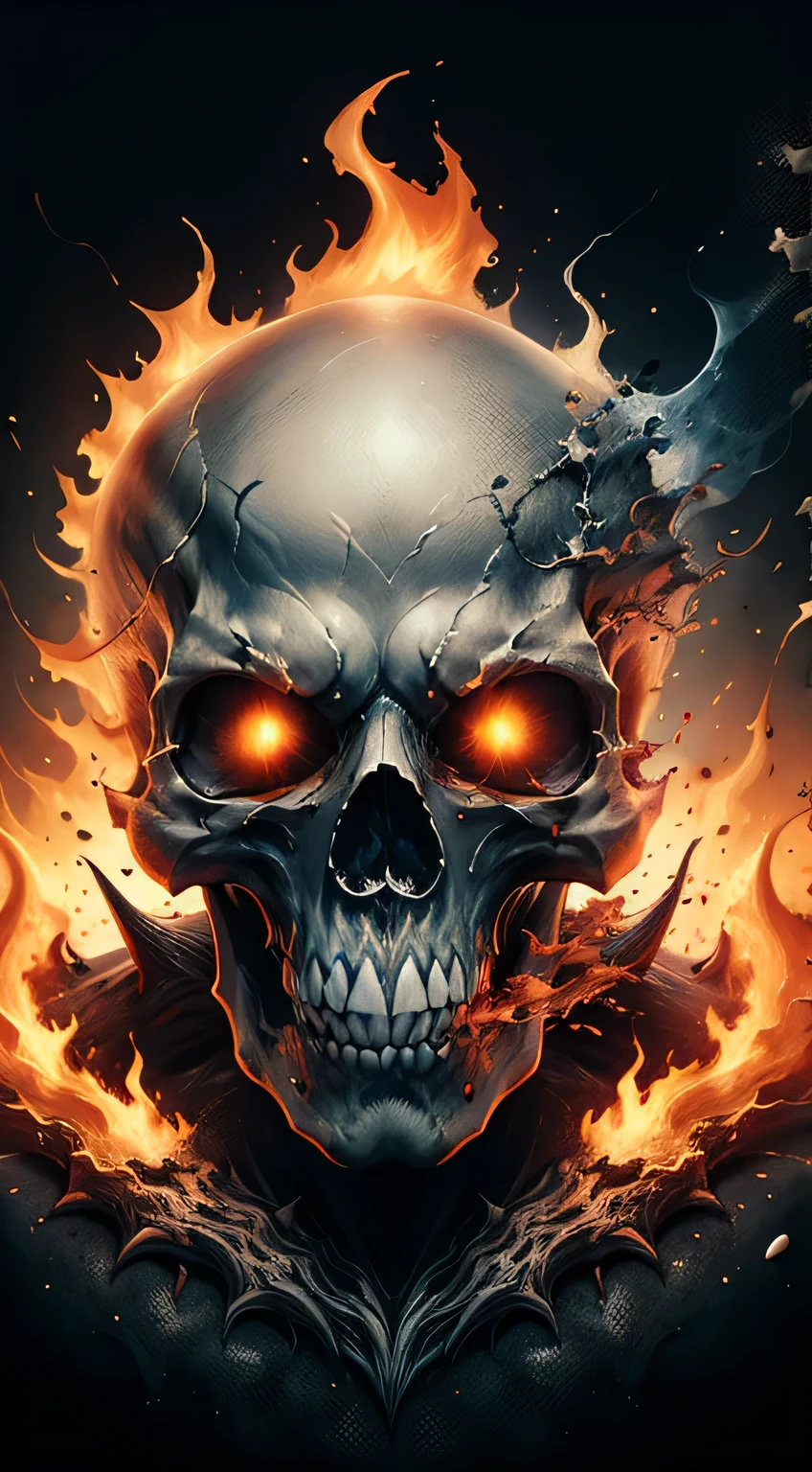 Shirt pattern HD large picture flame horror hell skull