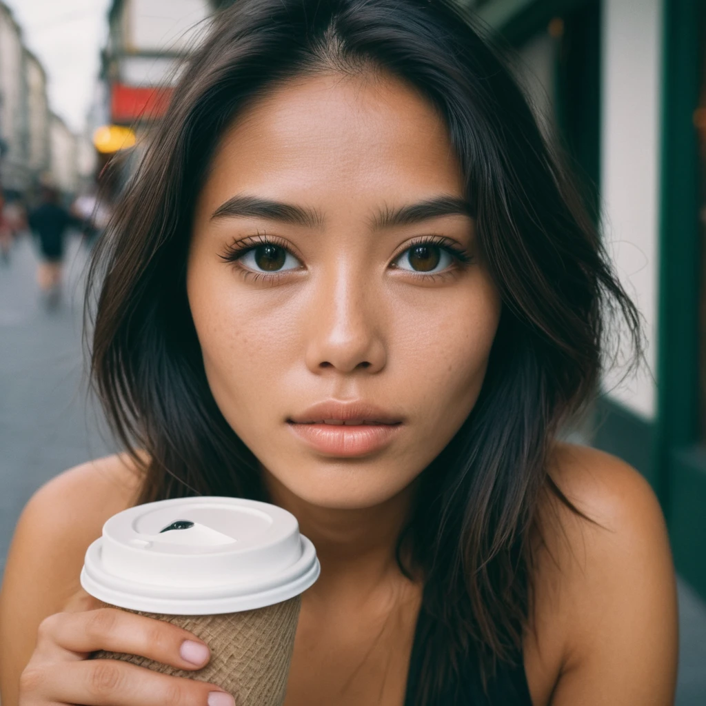 photo de dos,boire un cafe en ville, tout le corp, le regard vers l'horizon, avec des personnes autour, cinématique, posant, photo amateur, unalog, brut, F2, 35mm, un (photo amateur), flash la photographie, taken on un old camera, polaroïd, 8k, très détaillé, (haute qualité, meilleure qualité:1.3), Extrêmement haute résolution, grain de film, Long (longueur de la taille:1.2) cheveux noirs peignés, ((objectif macro)), atmosphère sombre, ((Axé sur les yeux)), yeux vert noisette, Expressions féminines, la photographie, reflex numérique, 35mm, Fujifilm Superia Premium 400, Nikon D850 photographie de pellicule, Kodak Portra 400 F1.6 lentilles, 8k, UHD, beau asian woman, peau brune, 21 year old