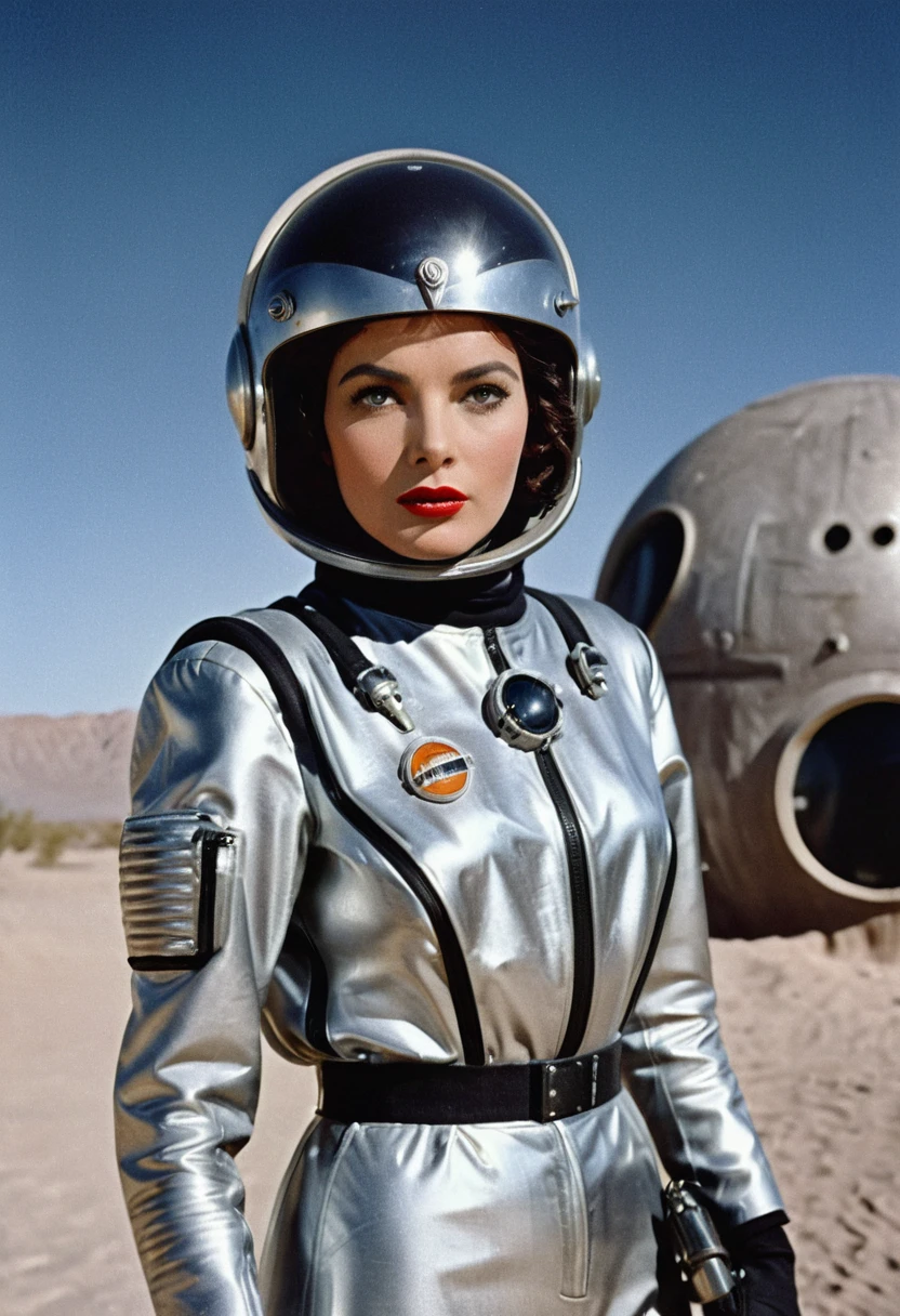 The cover of an old pulp space sci-fi book from the 1940s featured a beautiful woman in a sexy astronaut helmet and a pulp-style space jacket.