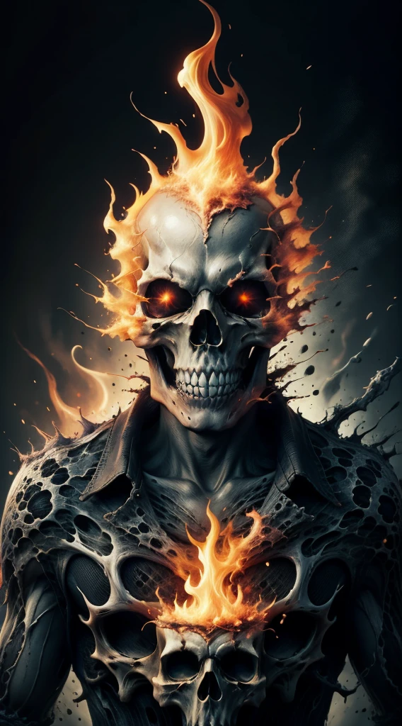 Shirt pattern HD large picture flame horror hell skull