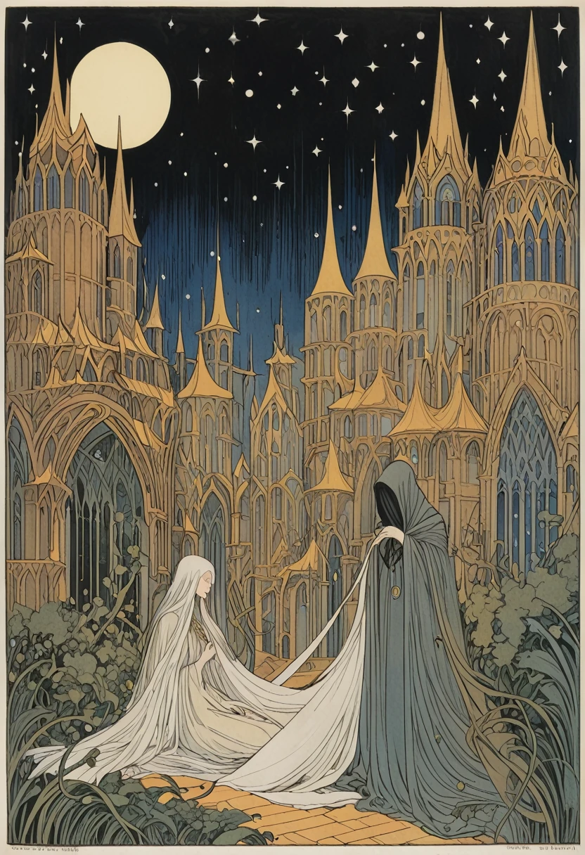 Ringwraiths in a Sleeping Town，Dorothy Lassrop (Dorothy Lathrop) absorb，Aaron Horkey&#39;s painting depicts，神秘风景absorb影,Luminous oil painting style，IncRedible futuristic images appear on the Miracle Stone， There is a lot of suspense, Dark, atmosphere, Dark "Imagine a vast desolate space，The spectral landscape unfolds from the surrounding haze, It&#39;s as if the fabric of reality has lost its color and vibrancy. Crystalline Monolith, No visible pulse or energy, Rising from the barren land like a forgotten fragment of knowledge, Casting an eerie glow over a featureless environment. Artworks should evoke an unsettling sense of alienation, The line between nothingness and existential despair becomes blurred, Put the audience into a state of numbness and indifference."Red,dark Red color palette