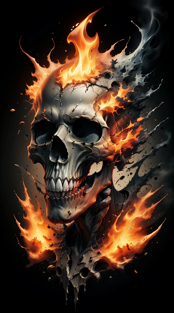 Fierce and terrifying hell skull shirt pattern HD large picture flame terrifying hell skull