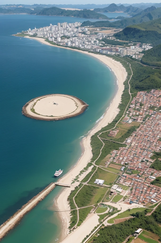 High resolution image to paste on a pen card with in the background the Tietê obrio in the region of the city of Anhembi and in the front highlighted a dredging vessel that is used in rivers in the region