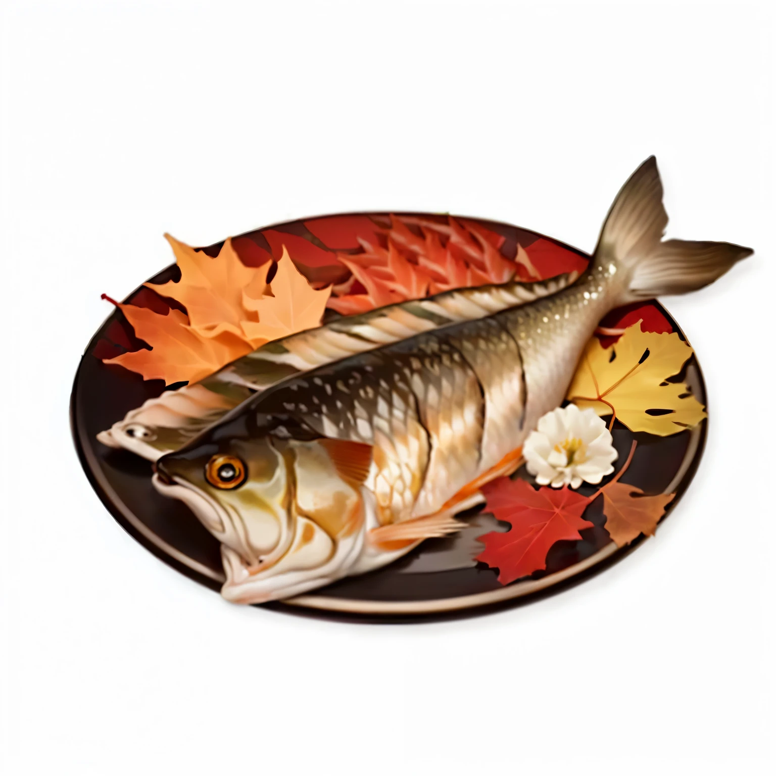 There was a fish on the plate,There is also a leaf and a knife, Otsutsuki Momoshiki, Shogakukan, Katagiichi, So ugly, Half a fish, emblem, ganamo, salmon, ( Surreal, Takeda Sana, User Photos, author:Travel in Kana, Yamamoto