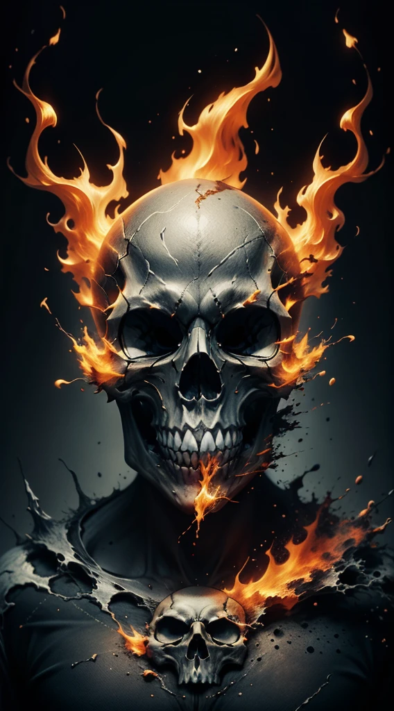 Fierce and terrifying hell skull shirt pattern HD large picture flame terrifying hell skull