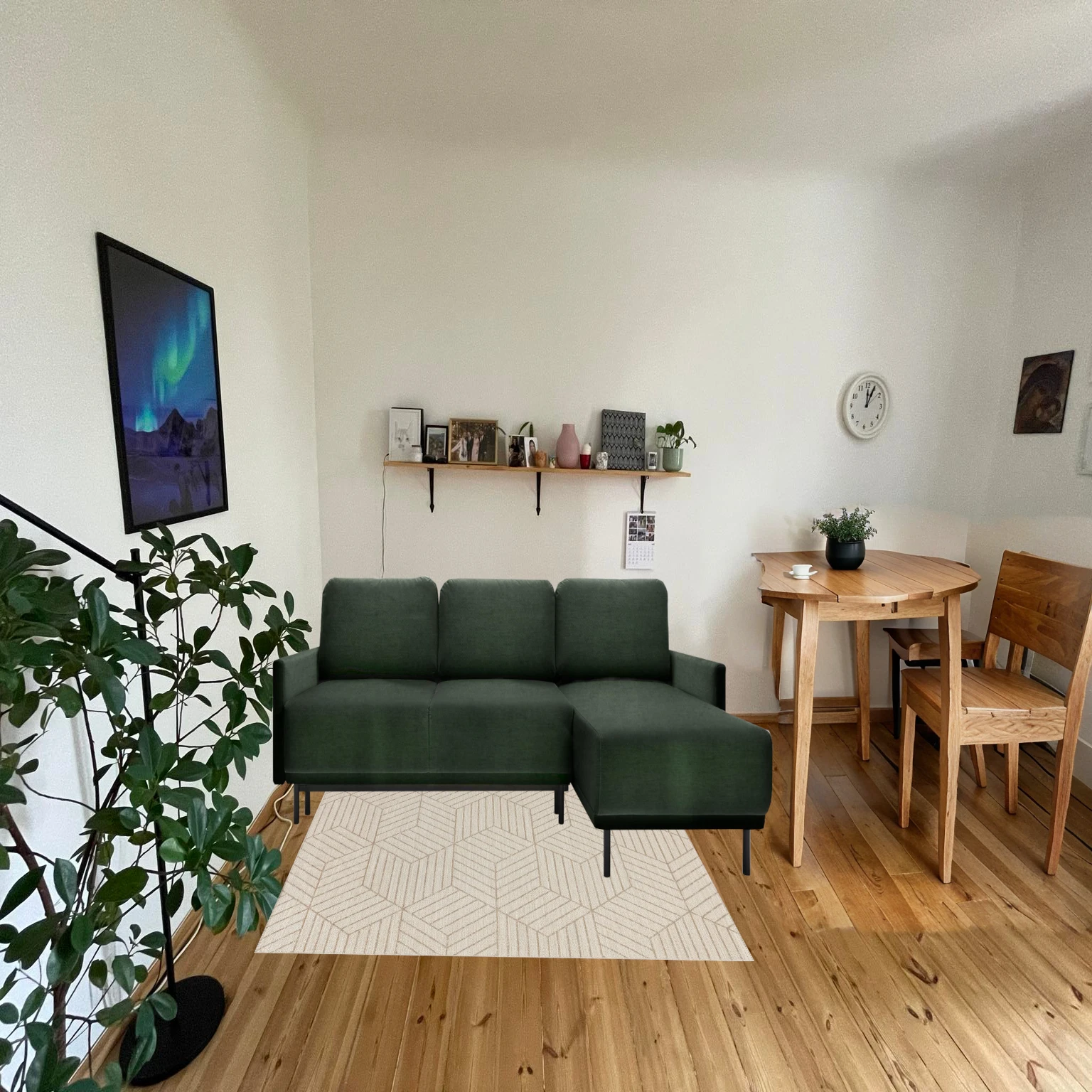 small wooden table with 2 chairs