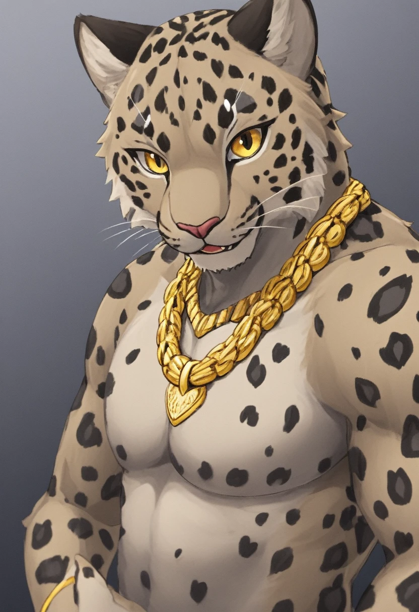 black leopard, male, kemono, trader, gold bracelet, gold necklace, fatties