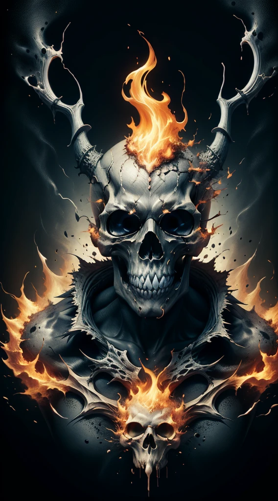 Fierce and terrifying hell skull shirt pattern HD large picture flame terrifying hell skull
