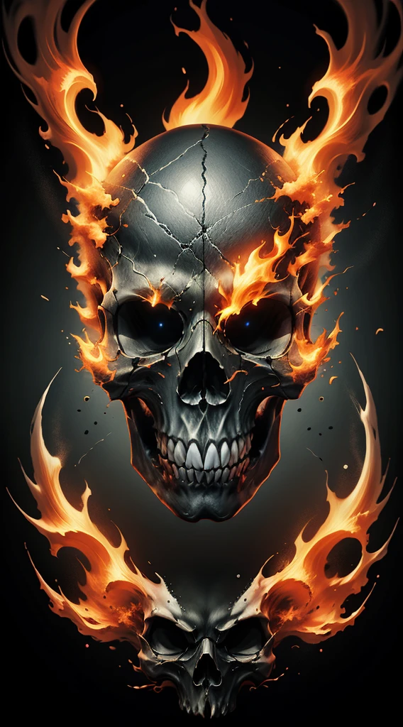 Fierce and terrifying hell skull shirt pattern HD large picture flame terrifying hell skull