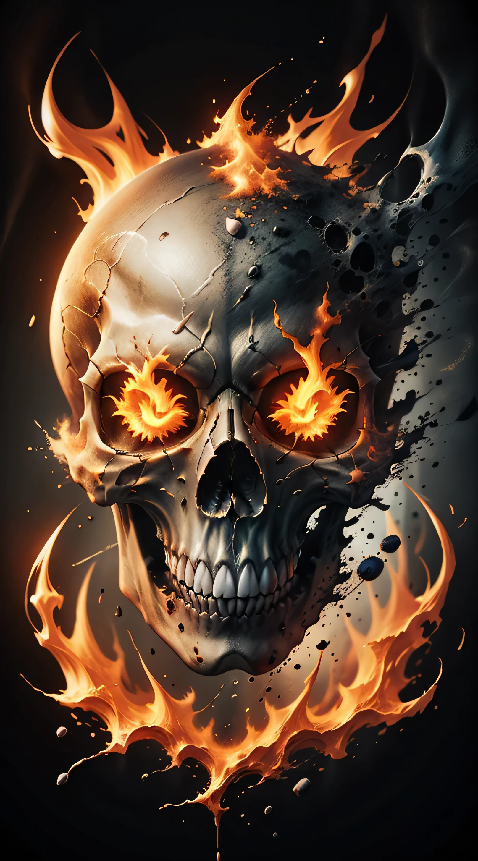 Fierce and terrifying hell skull shirt pattern HD large picture flame terrifying hell skull
