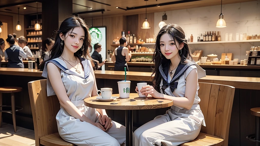 (((((Emphasize cleavage)))))
(((((((((Sleeveless white sailor suit)))))))))
((((((((Heavy makeup))))))))
(((I can see my belly button)))
(((((((お洒落でcuteInside the Starbucks store)))))))
8K、RAW Photos、Highest quality、Super detailed、Super Resolution、Ultra HD、8K壁紙、Amazing details
(((((((Inside the Starbucks store)))))))、
((((((Sit down and eat cake、Drink Starbucks coffee、smile))))))、((((Heart Necklace))))
Modern and sleek design:Interior design using natural materials、Many of the designs are warm and made using wood and metal.。
Large windows:自然光をたっぷり取り入れるためのLarge windowsがあり、Providing a bright and open space。
Green Interior:Potted plants are effectively placed、It creates a relaxing atmosphere。
artwork:Works by local artists、Starbucks-related art on display。
Cozy seating:Cushioned chairs and sofas、Bar sheet etc.、A variety of seating options available。
Open kitchen area:Being able to see how drinks and food are made、We provide peace of mind and transparency。
Unique lighting:Antique lamps and chandeliers、Modern lighting fixtures are used。
Comfortable background music:Relaxing music is playing、A comfortable space is provided。
Wide々Table space:一人でもグループでも使いやすいWide々There is a table with。
Community Table:There is a large table where you can socialize with other customers.。
Seasonal decorations:The decorations are themed according to the season.。
Design with a local feel:The design incorporates the local culture and characteristics.。
Fragrance production:コーヒーの香りが店内にWideがり、A space that satisfies the five senses has been created.。
Conversation with a barista:フレンドリーなConversation with a baristaが楽しめるカウンターエリアがあります。
8K、RAW Photos、Highest quality、masterpiece:1.2、Super detailed、Super Resolution、Ultra HD、8K壁紙、Amazing details、Photorealistic:1.4、Having fun by the water、Full Body Shot、Full body photo、High-resolution RAW color photos、Professional photos、A scene full of emotion、Very detailed and beautiful、Ultra HD、8K壁紙、Amazing details、Huge file sizes、Highly detailed beautiful girls、Highly detailed face Highly detailed eyes、Extremely realistic skin、 Highly detailed fingers, Highly detailed nose, Highly detailed mouth, Perfect Anatomy, Highly detailed background, Highly detailed clothing, , cute女の子, Famous Japanese Idols, cute, Realistic body, Slender, White skin, Glowing Skin, Slim body, Realistic Face, Delicate eyes, double eyelid,