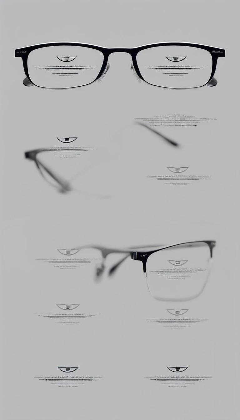 
A minimal, modern, simple, cinematic logo design . Create a modern, minimalistic, high-quality, eyeglasses  eyewear gray backgould