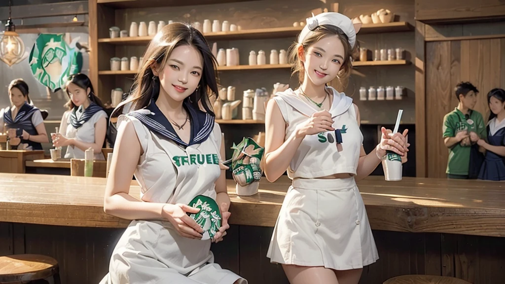 (((((Emphasize cleavage)))))
(((((((((A white, sleeveless, mini-skirt sailor suit)))))))))
((((((((Heavy makeup))))))))
(((I can see my belly button)))
(((((((お洒落でcuteInside the Starbucks store)))))))
8K、RAW Photos、Highest quality、Super detailed、Super Resolution、Ultra HD、8K壁紙、Amazing details
(((((((Inside the Starbucks store)))))))、
((((((Sit down and eat cake、Drink Starbucks coffee、smile))))))、((((Heart Necklace))))
Modern and sleek design:Interior design using natural materials、Many of the designs are warm and made using wood and metal.。
Large windows:自然光をたっぷり取り入れるためのLarge windowsがあり、Providing a bright and open space。
Green Interior:Potted plants are effectively placed、It creates a relaxing atmosphere。
artwork:Works by local artists、Starbucks-related art on display。
Cozy seating:Cushioned chairs and sofas、Bar sheet etc.、A variety of seating options available。
Open kitchen area:Being able to see how drinks and food are made、We provide peace of mind and transparency。
Unique lighting:Antique lamps and chandeliers、Modern lighting fixtures are used。
Comfortable background music:Relaxing music is playing、A comfortable space is provided。
Wide々Table space:一人でもグループでも使いやすいWide々There is a table with。
Community Table:There is a large table where you can socialize with other customers.。
Seasonal decorations:The decorations are themed according to the season.。
Design with a local feel:The design incorporates the local culture and characteristics.。
Fragrance production:コーヒーの香りが店内にWideがり、A space that satisfies the five senses has been created.。
Conversation with a barista:フレンドリーなConversation with a baristaが楽しめるカウンターエリアがあります。
8K、RAW Photos、Highest quality、masterpiece:1.2、Super detailed、Super Resolution、Ultra HD、8K壁紙、Amazing details、Photorealistic:1.4、Having fun by the water、Full Body Shot、Full body photo、High-resolution RAW color photos、Professional photos、A scene full of emotion、Very detailed and beautiful、Ultra HD、8K壁紙、Amazing details、Huge file sizes、Highly detailed beautiful girls、Highly detailed face Highly detailed eyes、Extremely realistic skin、 Highly detailed fingers, Highly detailed nose, Highly detailed mouth, Perfect Anatomy, Highly detailed background, Highly detailed clothing, Teen, cute女の子, Famous Japanese Idols, cute, Realistic body, Slender, White skin, Glowing Skin, Slim body, Realistic Face, Delicate eyes, double eyelid,