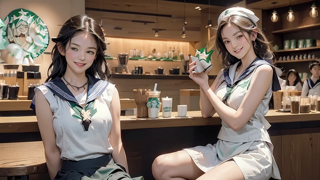 (((((Emphasize cleavage)))))
(((((((((A white, sleeveless, mini-skirt sailor suit)))))))))
((((((((Heavy makeup))))))))
(((I can see my belly button)))
(((((((お洒落でcuteInside the Starbucks store)))))))
8K、RAW Photos、Highest quality、Super detailed、Super Resolution、Ultra HD、8K壁紙、Amazing details
(((((((Inside the Starbucks store)))))))、
((((((Sit down and eat cake、Drink Starbucks coffee、smile))))))、((((Heart Necklace))))
Modern and sleek design:Interior design using natural materials、Many of the designs are warm and made using wood and metal.。
Large windows:自然光をたっぷり取り入れるためのLarge windowsがあり、Providing a bright and open space。
Green Interior:Potted plants are effectively placed、It creates a relaxing atmosphere。
artwork:Works by local artists、Starbucks-related art on display。
Cozy seating:Cushioned chairs and sofas、Bar sheet etc.、A variety of seating options available。
Open kitchen area:Being able to see how drinks and food are made、We provide peace of mind and transparency。
Unique lighting:Antique lamps and chandeliers、Modern lighting fixtures are used。
Comfortable background music:Relaxing music is playing、A comfortable space is provided。
Wide々Table space:一人でもグループでも使いやすいWide々There is a table with。
Community Table:There is a large table where you can socialize with other customers.。
Seasonal decorations:The decorations are themed according to the season.。
Design with a local feel:The design incorporates the local culture and characteristics.。
Fragrance production:コーヒーの香りが店内にWideがり、A space that satisfies the five senses has been created.。
Conversation with a barista:フレンドリーなConversation with a baristaが楽しめるカウンターエリアがあります。
8K、RAW Photos、Highest quality、masterpiece:1.2、Super detailed、Super Resolution、Ultra HD、8K壁紙、Amazing details、Photorealistic:1.4、Having fun by the water、Full Body Shot、Full body photo、High-resolution RAW color photos、Professional photos、A scene full of emotion、Very detailed and beautiful、Ultra HD、8K壁紙、Amazing details、Huge file sizes、Highly detailed beautiful girls、Highly detailed face Highly detailed eyes、Extremely realistic skin、 Highly detailed fingers, Highly detailed nose, Highly detailed mouth, Perfect Anatomy, Highly detailed background, Highly detailed clothing, Teen, cute女の子, Famous Japanese Idols, cute, Realistic body, Slender, White skin, Glowing Skin, Slim body, Realistic Face, Delicate eyes, double eyelid,