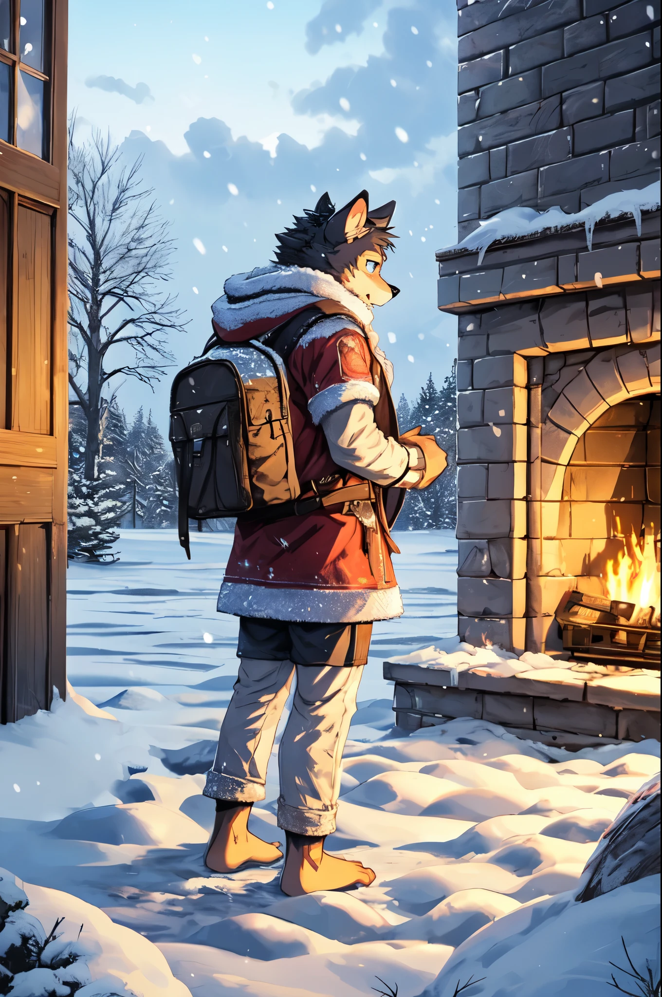(((Barefoot furry character, full body, cinematic setting, furry male, plantigrade))) throwing latters to fire
God I miss you like hell
I was wrong I can tell
For the heart can be (((blind and frozen)))
Now I live with the pain
Every night, every day
As I read those letters you wrote me
How I long for the time
When your lips would kiss mine
And the promise was still unbroken
I will wait for tomorrow
That may never come
I will wait in the name of love
BREAK, winter, snow, ice, sad atmosphere, intricate details, highly detailed, extreme detail, octane render, fine art, best quality, highres, (detailed face:1.5), ((full_body)), UHD, (((perfect hands))), low light