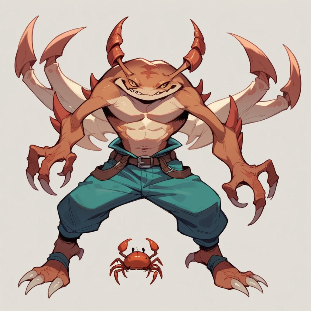 Crab Rogue - A crab with iridescent blue carapace and sharp claws. He favors stealthy tactics and dual daggers. Normal crab