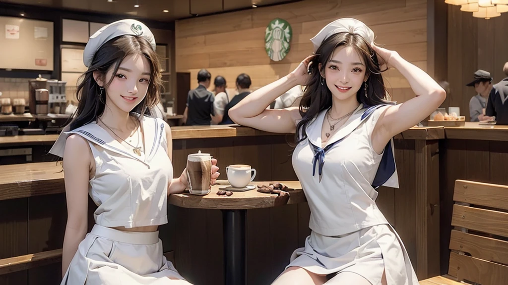 (((((Emphasize cleavage)))))
(((((((((Sleeveless white miniskirt sailor suit)))))))))
((((((((Heavy makeup))))))))
(((I can see my belly button)))
(((((((お洒落でcuteInside the Starbucks store)))))))
8K、RAW Photos、Highest quality、Super detailed、Super Resolution、Ultra HD、8K壁紙、Amazing details
(((((((Inside the Starbucks store)))))))、
((((((Sit down and eat cake、Drink Starbucks coffee、smile))))))、((((Heart Necklace))))
Modern and sleek design:Interior design using natural materials、Many of the designs are warm and made using wood and metal.。
Large windows:自然光をたっぷり取り入れるためのLarge windowsがあり、Providing a bright and open space。
Green Interior:Potted plants are effectively placed、It creates a relaxing atmosphere。
artwork:Works by local artists、Starbucks-related art on display。
Cozy seating:Cushioned chairs and sofas、Bar sheet etc.、A variety of seating options available。
Open kitchen area:Being able to see how drinks and food are made、We provide peace of mind and transparency。
Unique lighting:Antique lamps and chandeliers、Modern lighting fixtures are used。
Comfortable background music:Relaxing music is playing、A comfortable space is provided。
Wide々Table space:一人でもグループでも使いやすいWide々There is a table with。
Community Table:There is a large table where you can socialize with other customers.。
Seasonal decorations:The decorations are themed according to the season.。
Design with a local feel:The design incorporates the local culture and characteristics.。
Fragrance production:コーヒーの香りが店内にWideがり、A space that satisfies the five senses has been created.。
Conversation with a barista:フレンドリーなConversation with a baristaが楽しめるカウンターエリアがあります。
8K、RAW Photos、Highest quality、masterpiece:1.2、Super detailed、Super Resolution、Ultra HD、8K壁紙、Amazing details、Photorealistic:1.4、Having fun by the water、Full Body Shot、Full body photo、High-resolution RAW color photos、Professional photos、A scene full of emotion、Very detailed and beautiful、Ultra HD、8K壁紙、Amazing details、Huge file sizes、Highly detailed beautiful girls、Highly detailed face Highly detailed eyes、Extremely realistic skin、 Highly detailed fingers, Highly detailed nose, Highly detailed mouth, Perfect Anatomy, Highly detailed background, Highly detailed clothing, , cute女の子, Famous Japanese Idols, cute, Realistic body, Slender, White skin, Glowing Skin, Slim body, Realistic Face, Delicate eyes, double eyelid,