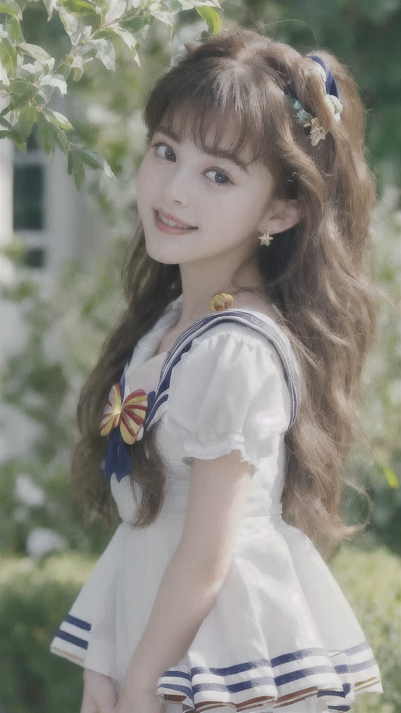 (Highly Detailed CG Unity 8K Wallpaper, masterpiece, Highest quality), (Exquisite lighting and shadows, A very dramatic picture, Cinema Lens Effects), (Sailor Moon: 1.4), Delicate facial features, Cute Smile, Star Eyes, ((Dark green hair)), Tight Top, White gloves, mini skirt, Dynamic pose, lying in the garden), (Blooming garden background) (Amazing details, Excellent lighting, Wide-angle), (Excellent rendering, I&#39;m so proud of my species),swimwear