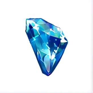 Blue crystal,ore,Glossy,Game item icon, Hand-drawn