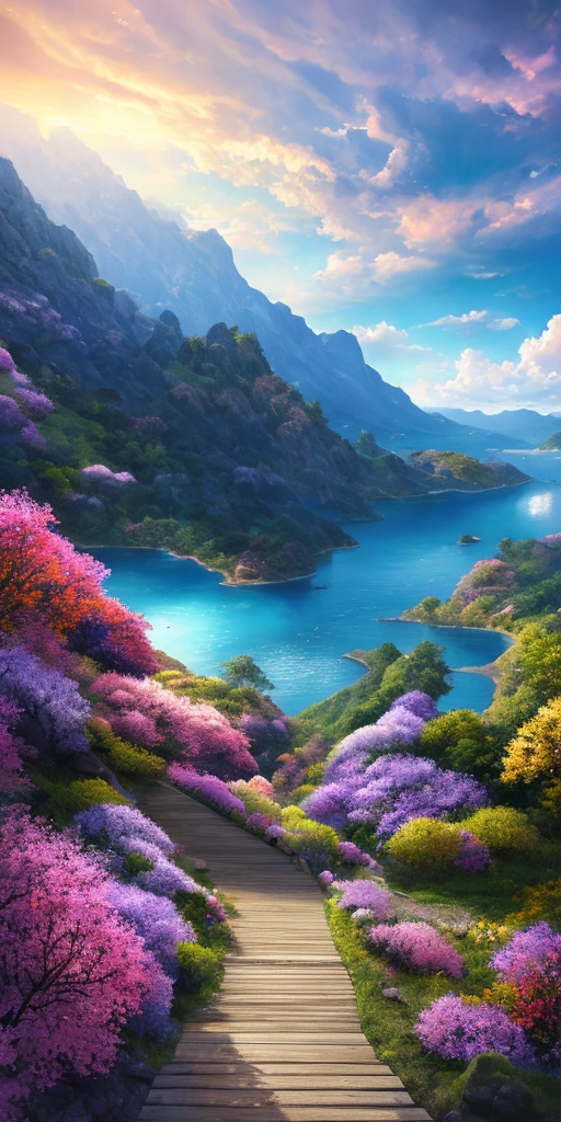 masterpiece, 最high quality, high quality, Very detailed Cg Unity 8K wallpaper, landscape, outside,Fleur, cloud, Tag, no one〜do not have, Mont, landscape, water, wood, Yuki, cascade, Cliff, nature, lake, river, slice,Award-winning photo, Bokeh, Depth of written boundary, High resolution, Floral, Color Difference ,Photorealistic,Very detailed, artステーションのトレンド, Trends of C Consil, Complex, High detail, dramatic, art:Mid Journey