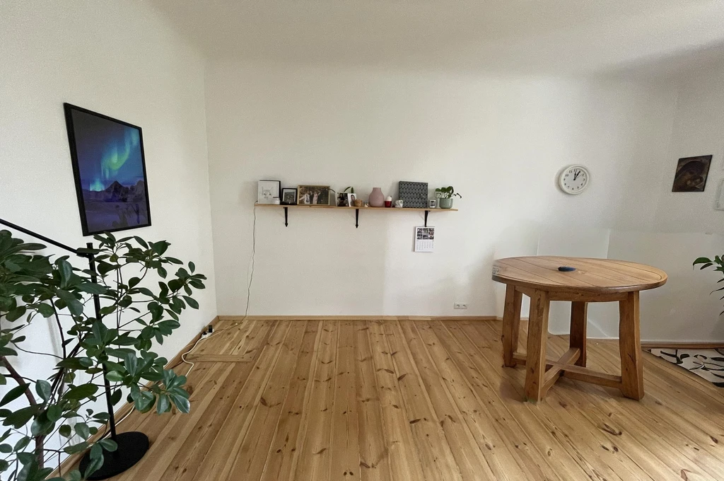 small round wooden table
