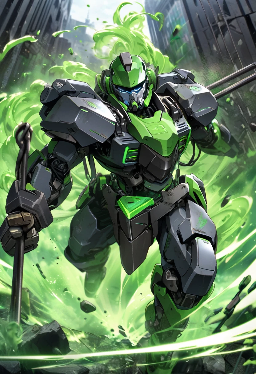 Iron bar, green tornado