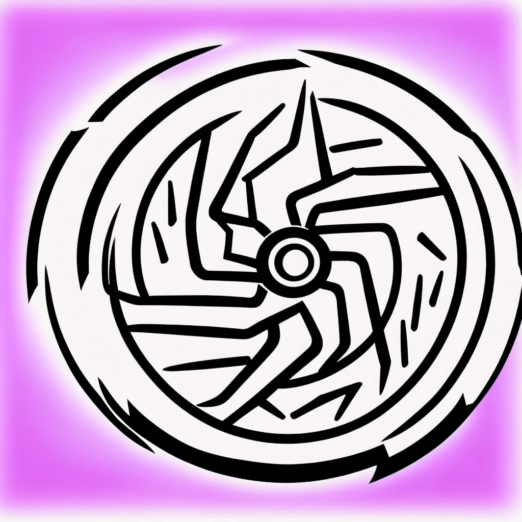 logo_L, Car tire, black tire, flame behind the purple tire, 2000s style, Japanese style from the 2000s