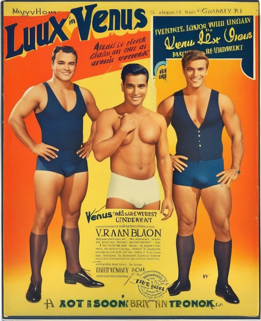 A man in Indian LUX VENUS undervest and LUX Classic underwear and with one man frienda and both 2 man's were only black trunk underwear