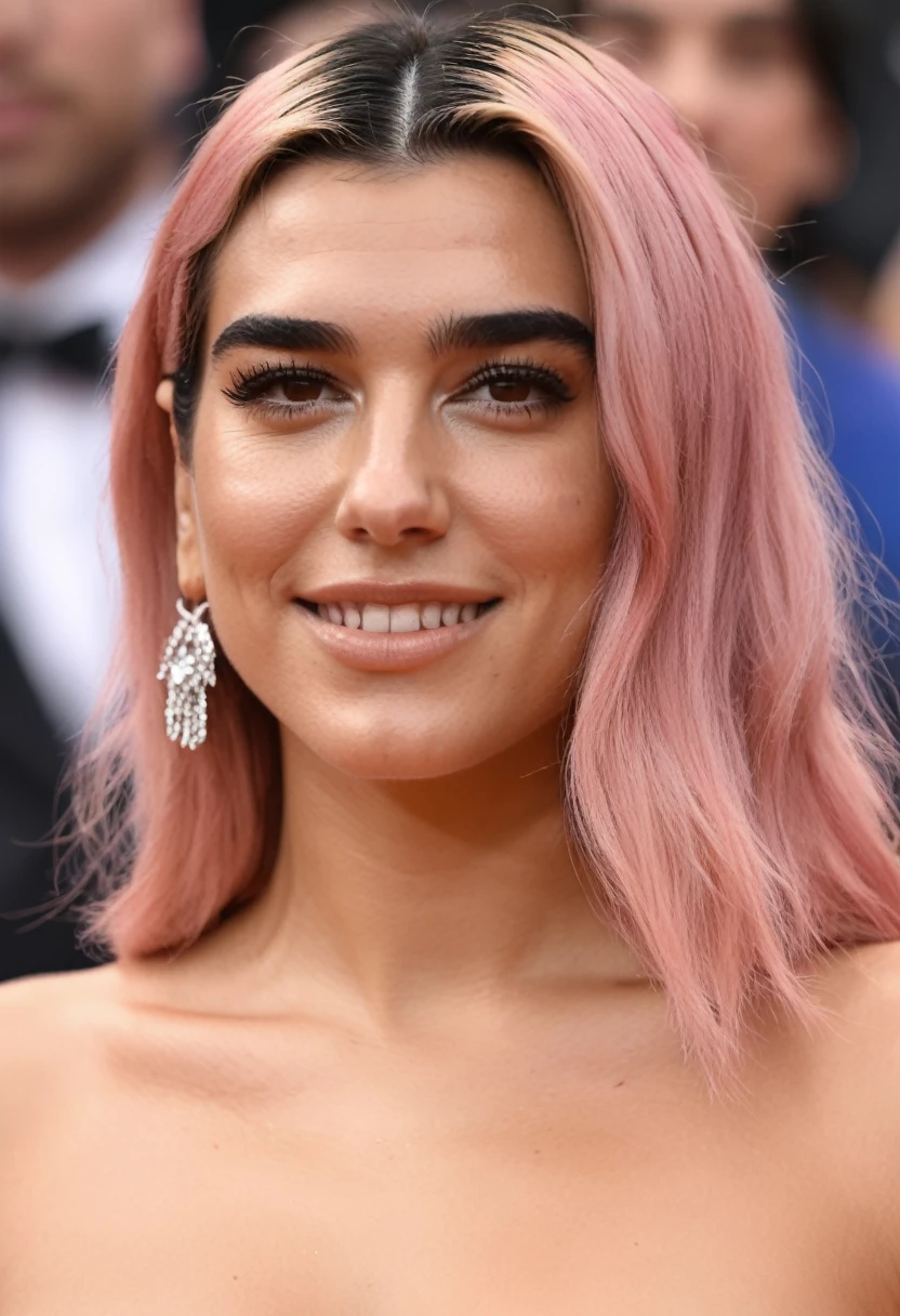  high quality  celebrity Erotic  paparazzi   photo ,  (gorgeous celebrity, nude , woman, SDXL , lora, smile, smiling , eyebrows raised ,DuaLipa, dua lipa, duxlipa, pony, female, singer, cute, vacation  side background, pink color hair   , random click, random move photograph  , photorealistic , celebrity , woman )  topless , shiny breast ,shiny sweaty skin ,random sexualized move, erotic angles, sweaty  flat breast, celebrity erotic photograph , shiny sweaty skin , fleshy muscular woman  , ( natural lights, depth of field, detailed face , insanely detailed skin texture, hyper detailed features )